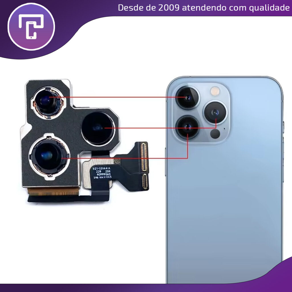 Câmera Traseira iPhone 13 Pro e 13 Pro Max - Terma Cell
