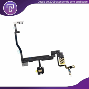 Cabo Flex Flash, Botão Power e Microfone Traseiro  Compatível iPhone 11 Pro