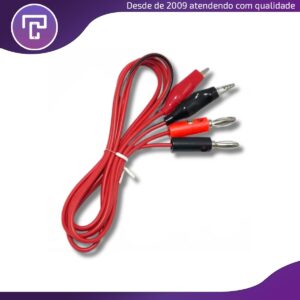 Cabo Fonte Alimentação e Multimetro Ponta Jacare 90 cm wylie